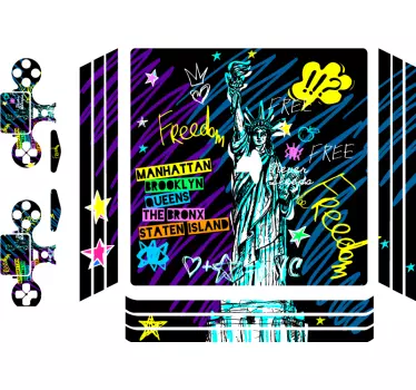 Ps4 skin freedom cityscape design - TenStickers