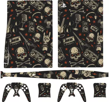 Ps5 skin skull and music skin - TenStickers