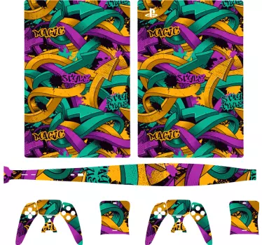Ps5 skin in lively geometric design - TenStickers