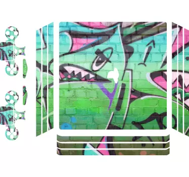 Ps4 skin with bright animal designs - TenStickers