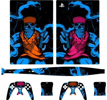 Graffiti skull design  Playstation 5 decal - TenStickers