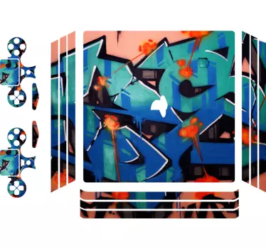 Ps4 skin vibrant graffiti design - TenStickers
