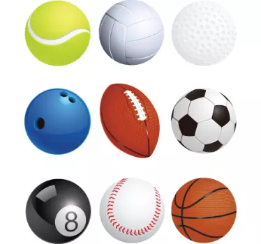 Sport Balls Wall Sticker Set - TenStickers