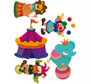 Circus Characters Decorative Decals - TenStickers