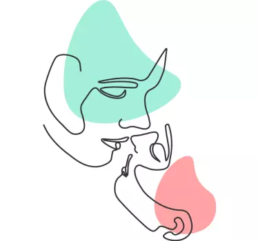 Wall art sticker minimalist line portrait - TenStickers