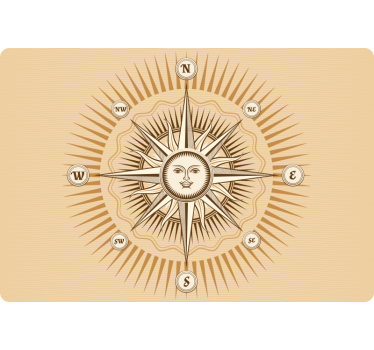 Vintage compass rose wind laptop sticker - TenStickers