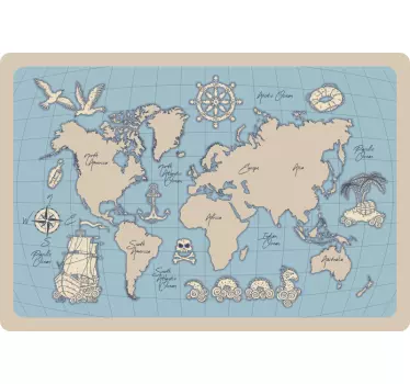 Laptop skin retro global map - TenStickers