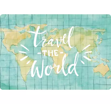 Travel the world map laptop sticker - TenStickers