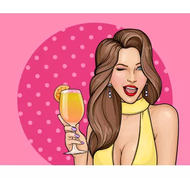Charming woman winking health and beauty sticker - TenStickers