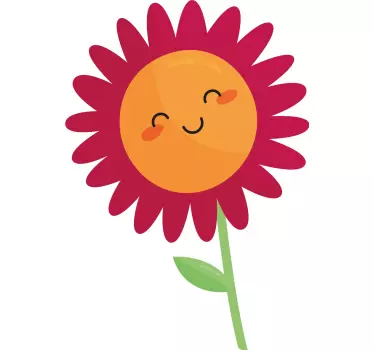 Cheerful flower shape laptop sticker - TenStickers