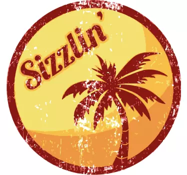Laptop sticker sunset palm design - TenStickers