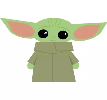 Cute baby yoda laptop sticker - TenStickers