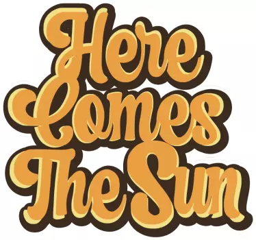Here comes the sun 70's style retro wall decal - TenStickers