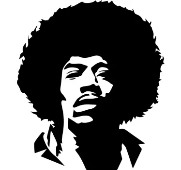 Jimi Hendrix silhouette retro wall stickers - TenStickers