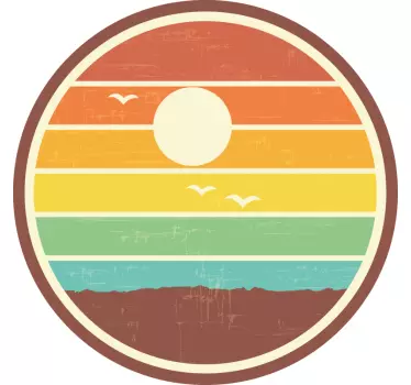 Here comes the sun 70's design retro wall stickers - TenStickers