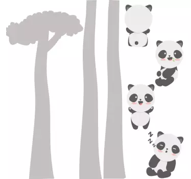 Wall sticker for kids cute panda design - TenStickers