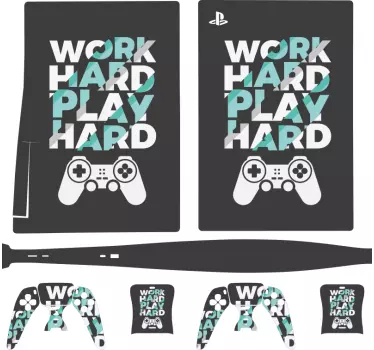 Play hard Playstation 5 stickers - TenStickers