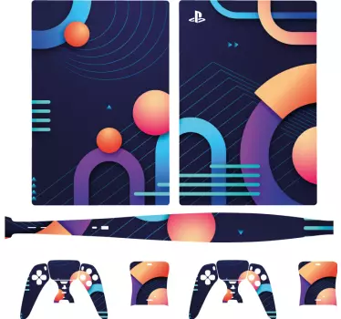 Ps5 skin geometric art shapes - TenStickers
