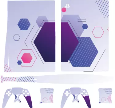 Ps5 skin hexagonal design - TenStickers