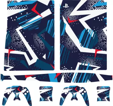 Abstract wallpaper multiple colors PlayStation 5 decal - TenStickers