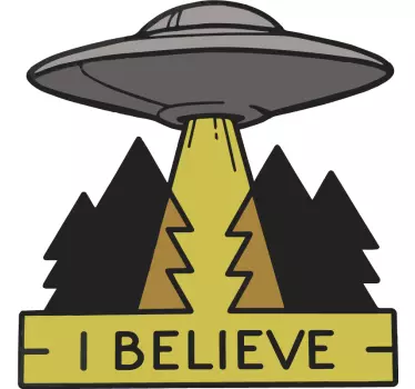 Laptop sticker ufo in the forest - TenStickers