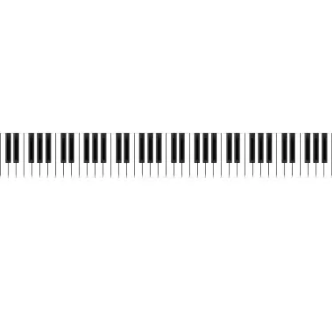 Piano keyboard design wall sticker for kids - TenStickers