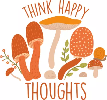 Laptop sticker mushroom floral design - TenStickers
