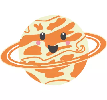 Happy planet character laptop sticker - TenStickers