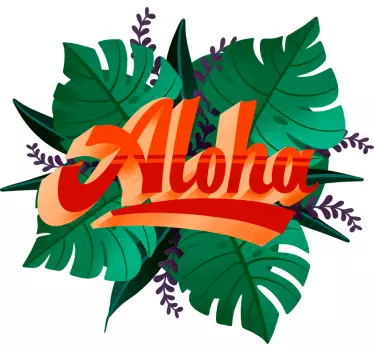Aloha text vintage laptop sticker - TenStickers