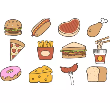 Laptop sticker food item collection - TenStickers