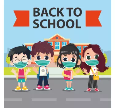Shop window sticker school kids design - TenStickers