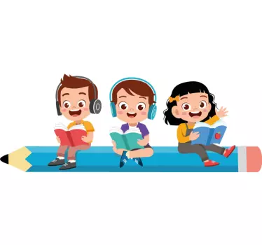 Pencil as a bench for kids window decal - TenStickers
