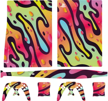 Fluid colorful shapes Playstation 5 decal - TenStickers