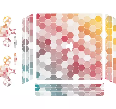 Ps4 skin hexagonal color mosaic - TenStickers