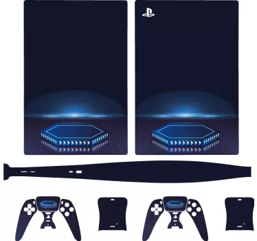 Hexagonal podium futuristic Playstation 5 decal - TenStickers