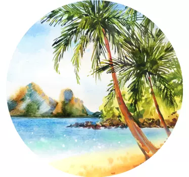 Watercolor palms tree wall decal - TenStickers