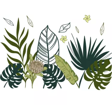 Green tropical leafs plant decals - TenStickers
