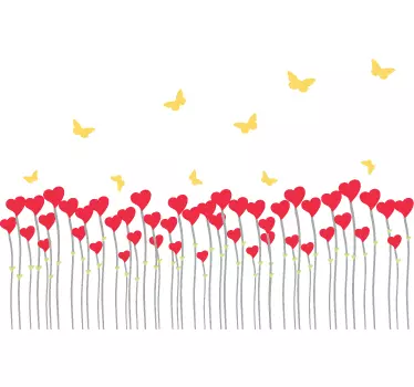 Field of Hearts Wall Sticker - TenStickers