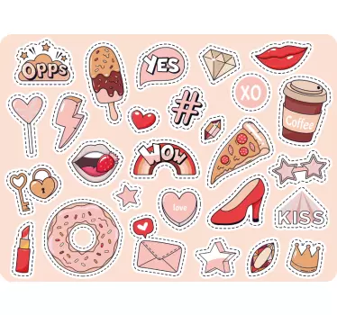 Laptop skin featuring fun pop culture icons - TenStickers