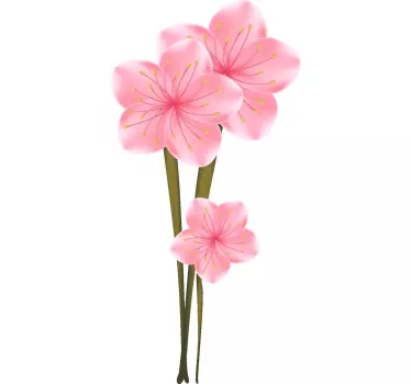 Pink little flowers kitchen sticker - TenStickers