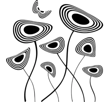 Modern Floral Wall Sticker - TenStickers