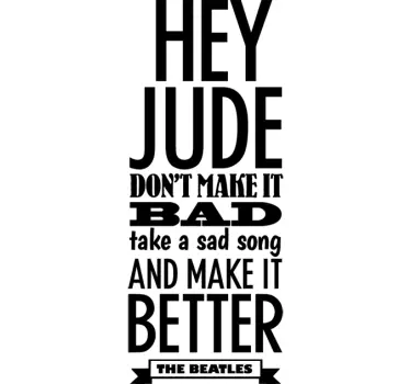 Hey Jude Wall Sticker - TenStickers