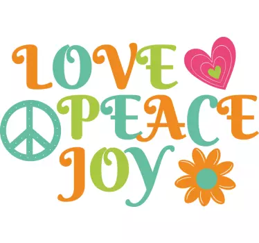 70s love peace joy urban sticker - TenStickers