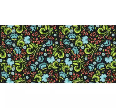 Green flowers with a hem decals for furniture - TenStickers