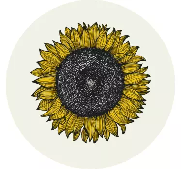 Vintage one sunflower  furniture sticker - TenStickers