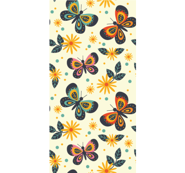 Sunflower and butterflies privacy film for window - TenStickers