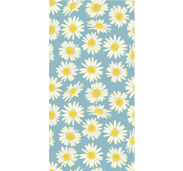 White and yellow daisies window decal - TenStickers