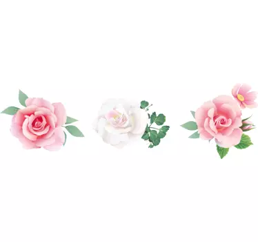 Wall border sticker elegant rose arrangement - TenStickers