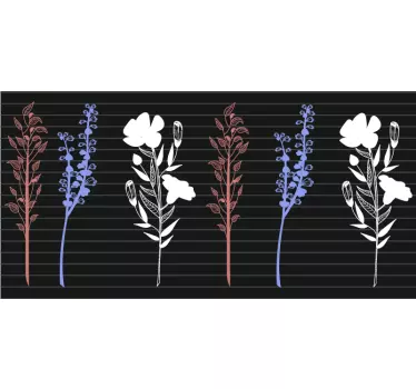 Wall border sticker floral sketch design - TenStickers