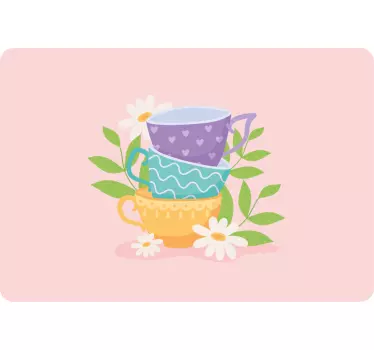 Laptop skin stacked colorful cups design - TenStickers